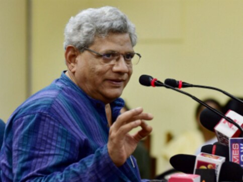 Sitaram Yechury manhandled by Hindu Sena activists at press conference in New Delhi Sitaram Yechury manhandled by Hindu Sena activists at press conference in New Delhi