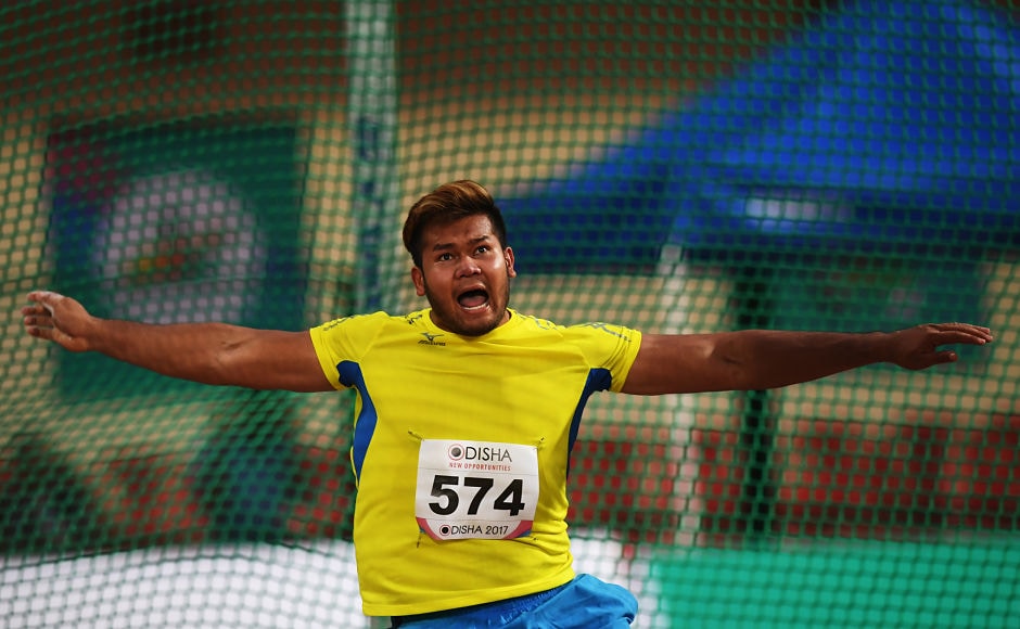 Malaysian Athlete Muhammad Irfan competes in the men's discus throw event at the 22nd Asian Athletics Championships. AFP Malaysian Athlete Muhammad Irfan competes in the men's discus throw event at the 22nd Asian Athletics Championships. AFP