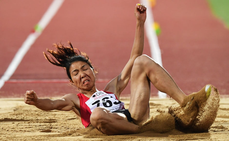 Vietnam's Bui Thi Thu placed first in the the women's Long Jump at the 22nd Asian Athletics Championships. AFP Vietnam's Bui Thi Thu placed first in the the women's Long Jump at the 22nd Asian Athletics Championships. AFP