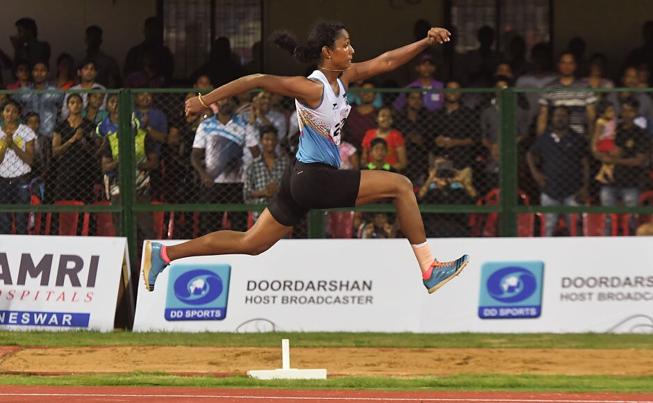 India's Vidusha Lakhmani won bronze in the women's Triple Jump event. AFP India's Vidusha Lakhmani won bronze in the women's Triple Jump event. AFP