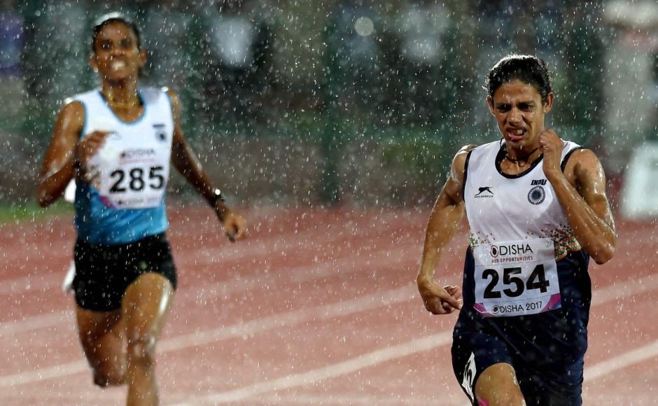 India's Nirmala Sheoran (R) won the gold in the Women's 400m event at the 22nd Asian Athletics Championships in Bhubaneshwar, Odisha on Friday. PTI India's Nirmala Sheoran (R) won the gold in the Women's 400m event at the 22nd Asian Athletics Championships in Bhubaneshwar, Odisha on Friday. PTI