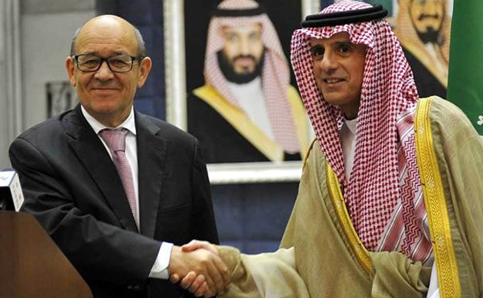 Le Drian agreed that "solving this crisis should be done by the Gulf countries themselves", reiterating Paris's support for Kuwaiti mediation. "France does not want to substitute the mediator... It wants to be a facilitator by joining efforts of other countries," he stressed, adding that Tillerson's initiative is "suitable." Saudi foreign minister Adel al-Jubeir, right, shakes hands with Le Drian during a join press conference in Jiddah, Saudi Arabia. AP Le Drian agreed that "solving this crisis should be done by the Gulf countries themselves", reiterating Paris's support for Kuwaiti mediation. "France does not want to substitute the mediator... It wants to be a facilitator by joining efforts of other countries," he stressed, adding that Tillerson's initiative is "suitable." Saudi foreign minister Adel al-Jubeir, right, shakes hands with Le Drian during a join press conference in Jiddah, Saudi Arabia. AP
