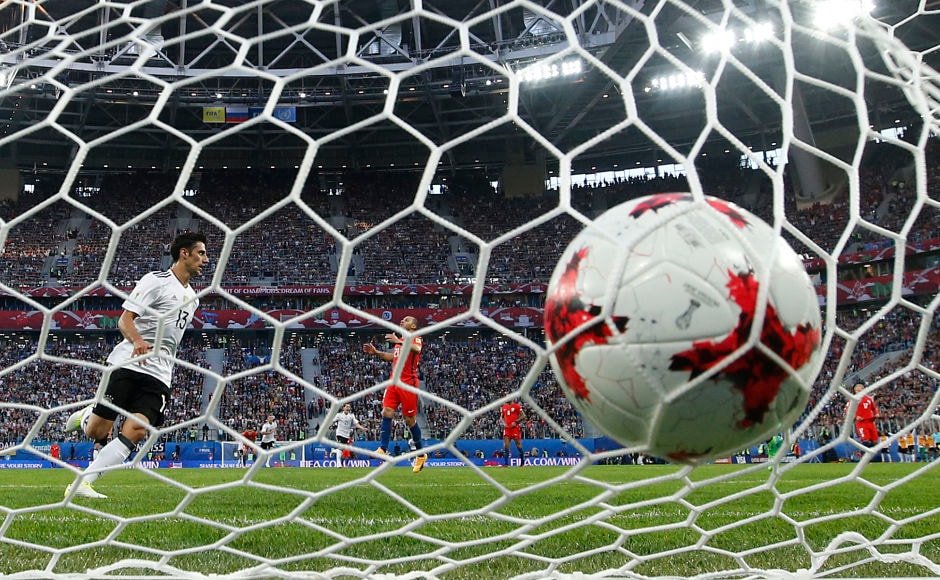 Germany's Lars Stindl, left, scored the opening and the only goal of the Confederations Cup final in the 20th minute. AP Germany's Lars Stindl, left, scored the opening and the only goal of the Confederations Cup final in the 20th minute. AP