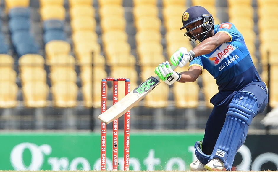 Amidst the chaos, Asela Gunaratne made a brave half-century and took his team's total over 200. AFP Amidst the chaos, Asela Gunaratne made a brave half-century and took his team's total over 200. AFP