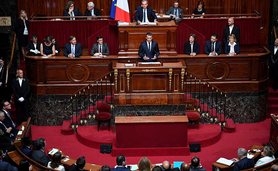 The French president also said that the European Union has "lost its way", calling for a "new generation of leaders" to revive the bloc. "The building of Europe has been weakened by the spread of bureaucracy and by the growing scepticism that comes from that," he said at the address. AP The French president also said that the European Union has "lost its way", calling for a "new generation of leaders" to revive the bloc. "The building of Europe has been weakened by the spread of bureaucracy and by the growing scepticism that comes from that," he said at the address. AP