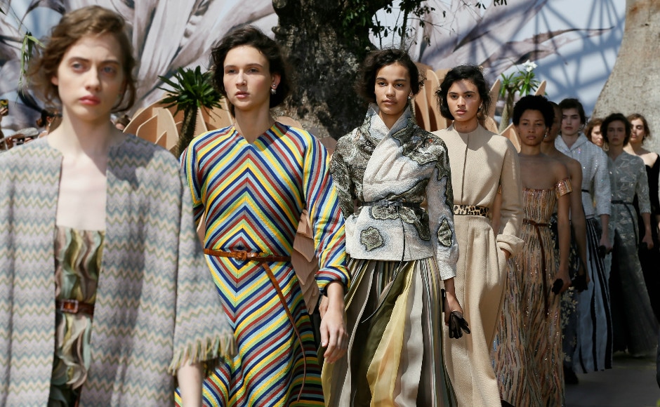 Models present creations by Italian designer Maria Grazia Chiuri as part of her Haute Couture Fall/Winter 2017/2018 collection for fashion house Dior. Image: Reuters Models present creations by Italian designer Maria Grazia Chiuri as part of her Haute Couture Fall/Winter 2017/2018 collection for fashion house Dior. Image: Reuters