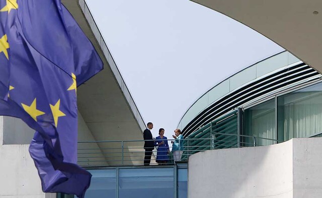 German media said the long-planned visit was auspiciously timed as negotiations on Britain leaving the EU get under way in fits and starts. At a speech at a garden party at the British embassy, Prince William said Germany and Britain "proudly share the same values as open and democratic societies and the same determination to champion those values and to defend them". AP German media said the long-planned visit was auspiciously timed as negotiations on Britain leaving the EU get under way in fits and starts. At a speech at a garden party at the British embassy, Prince William said Germany and Britain "proudly share the same values as open and democratic societies and the same determination to champion those values and to defend them". AP