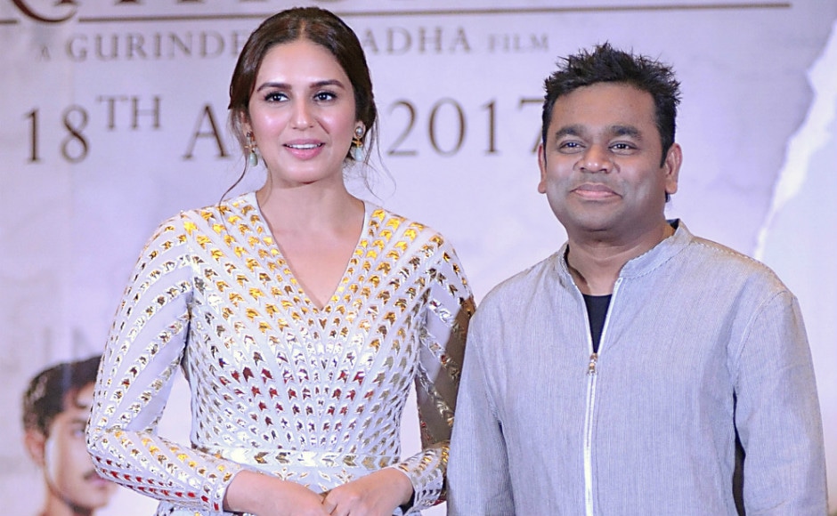 Huma and AR Rahman posed for the camerapersons gathered at the venue. Photo: AFP Huma and AR Rahman posed for the camerapersons gathered at the venue. Photo: AFP