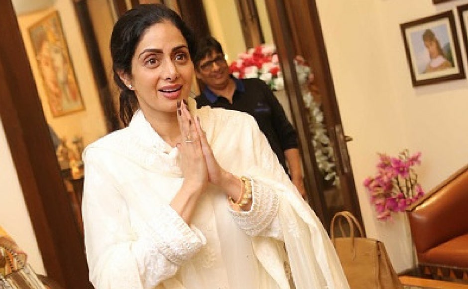 Sridevi during the private screening of the movie 'Mom' at politician Amar Singh's Chattarpur home in New Delhi, India. Mom is an Indian thriller film directed by Ravi Udyawar and produced by Boney Kapoor, Sunil Manchanda, Mukesh Talreja, Naresh Agarwal and Gautam Jain. (Getty Images) Sridevi during the private screening of the movie 'Mom' at politician Amar Singh's Chattarpur home in New Delhi, India. Mom is an Indian thriller film directed by Ravi Udyawar and produced by Boney Kapoor, Sunil Manchanda, Mukesh Talreja, Naresh Agarwal and Gautam Jain. (Getty Images)