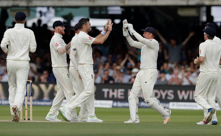 James Anderson denied South Africa a good start as he took out Heino Kuhn, thanks to a brilliant catch by Jonny Bairstow. AP James Anderson denied South Africa a good start as he took out Heino Kuhn, thanks to a brilliant catch by Jonny Bairstow. AP