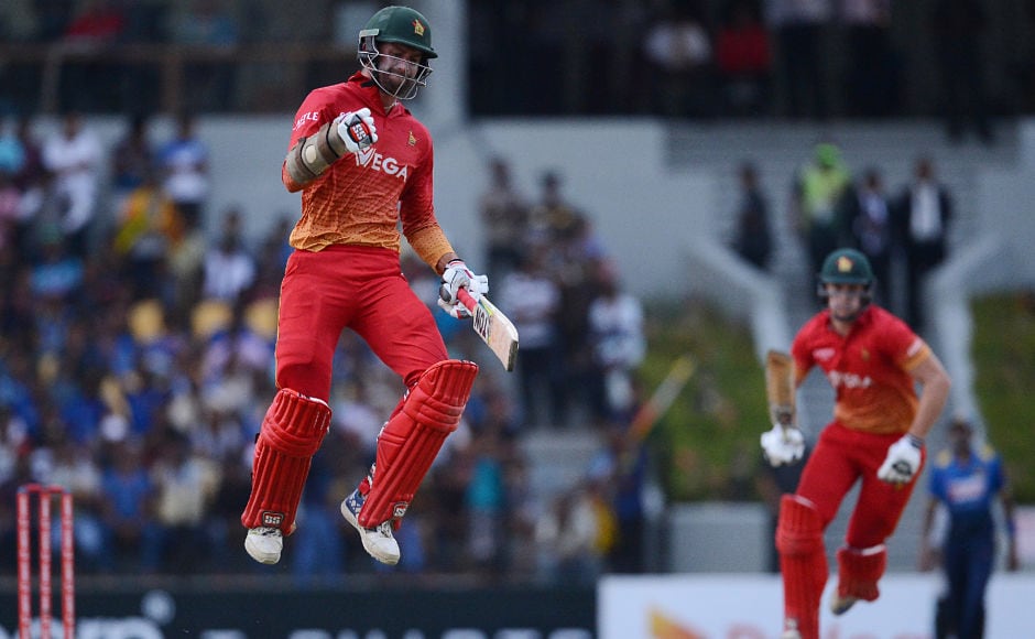 Craig Ervine hit the winning shot as his 69 off 55 balls helped his team to level the series at 2-2 with one game left. AFP Craig Ervine hit the winning shot as his 69 off 55 balls helped his team to level the series at 2-2 with one game left. AFP