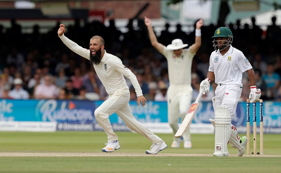 As the innings progressed, England's spinners choked South Africa further, with Moeen Ali taking out the visitors' last hope Quinton de Kock. AP As the innings progressed, England's spinners choked South Africa further, with Moeen Ali taking out the visitors' last hope Quinton de Kock. AP