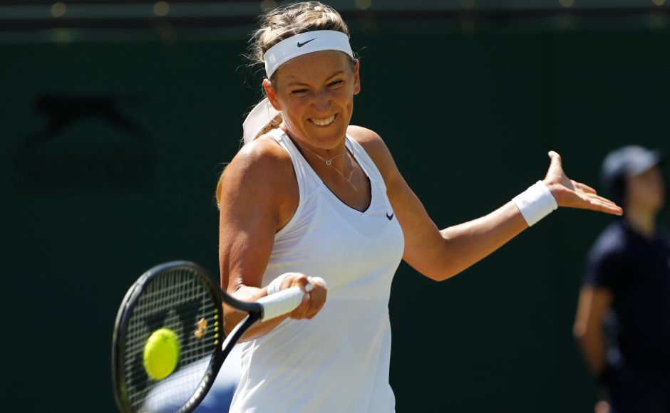 Two-time Wimbledon semifinalist Victoria Azarenka beat 15th-seeded Elena Vesnina 6-3, 6-3 on Court No 3. Reuters Two-time Wimbledon semifinalist Victoria Azarenka beat 15th-seeded Elena Vesnina 6-3, 6-3 on Court No 3. Reuters