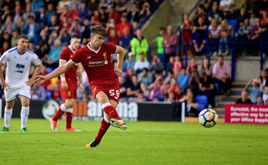 The second penalty for Liverpool taken by Ben Woodburn wrapped up the scoring to give the Reds an impressive start to their season. Twitter/@LFC The second penalty for Liverpool taken by Ben Woodburn wrapped up the scoring to give the Reds an impressive start to their season. Twitter/@LFC