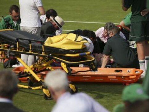Wimbledon 2017: Bethanie Mattek-Sands taken to hospital after suffering horror knee injury Wimbledon 2017: Bethanie Mattek-Sands taken to hospital after suffering horror knee injury