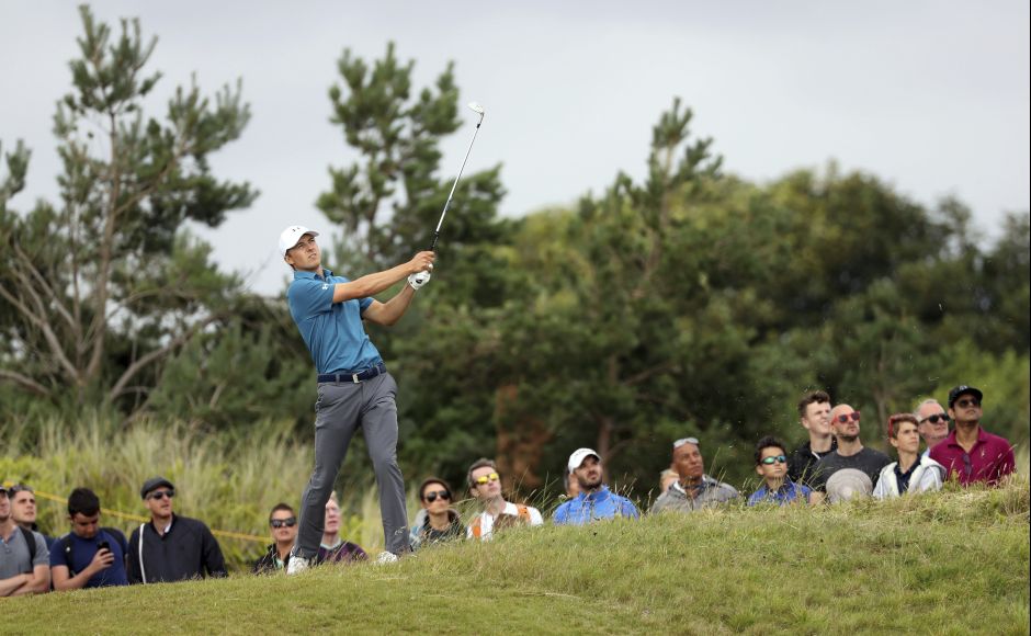 Jordan Spieth plays a shot on the 9th hole during the final round of the British Open. Spieth carded a one-under-par final round of 69 to finish on 12-under for the tournament. AP Jordan Spieth plays a shot on the 9th hole during the final round of the British Open. Spieth carded a one-under-par final round of 69 to finish on 12-under for the tournament. AP