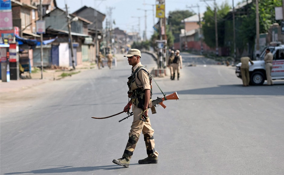 All roads leading to Burhan Wani's home town of Tral in south Kashmir were closed and authorities seized thousands of motorbikes to prevent people travelling between villages in the area. PTI All roads leading to Burhan Wani's home town of Tral in south Kashmir were closed and authorities seized thousands of motorbikes to prevent people travelling between villages in the area. PTI