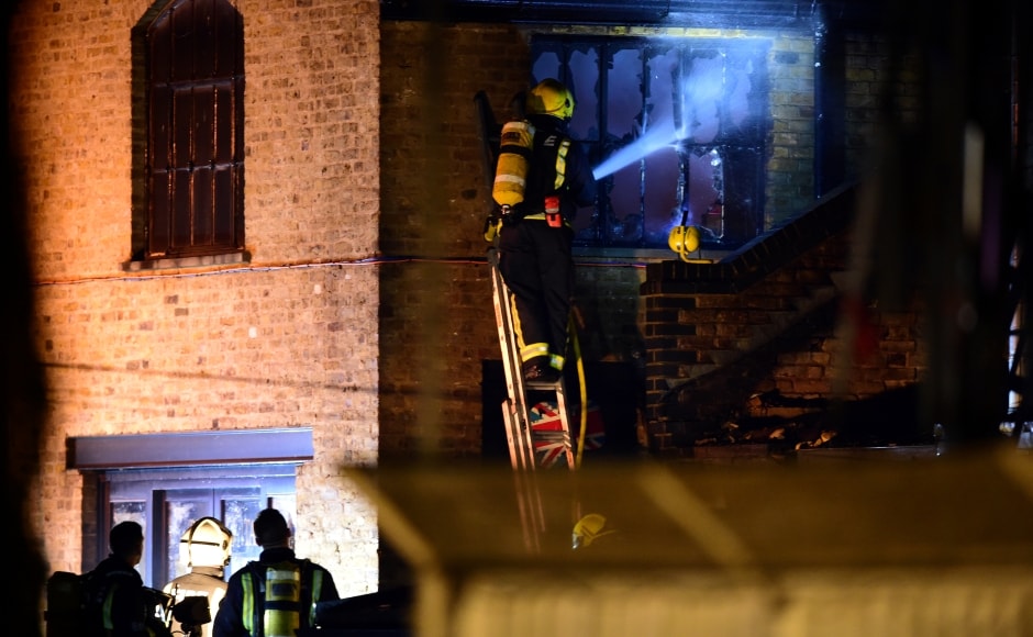 The London Fire Brigade said on Twitter that the "fire is now under control but crews will be damping down into the morning". Reuters The London Fire Brigade said on Twitter that the "fire is now under control but crews will be damping down into the morning". Reuters