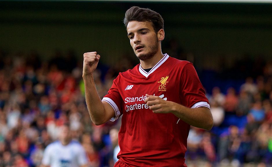 Pedro Chirivella joined the list of scorers with a perfect tap-in to push Liverpool up by three goals. Twitter/@LFC Pedro Chirivella joined the list of scorers with a perfect tap-in to push Liverpool up by three goals. Twitter/@LFC