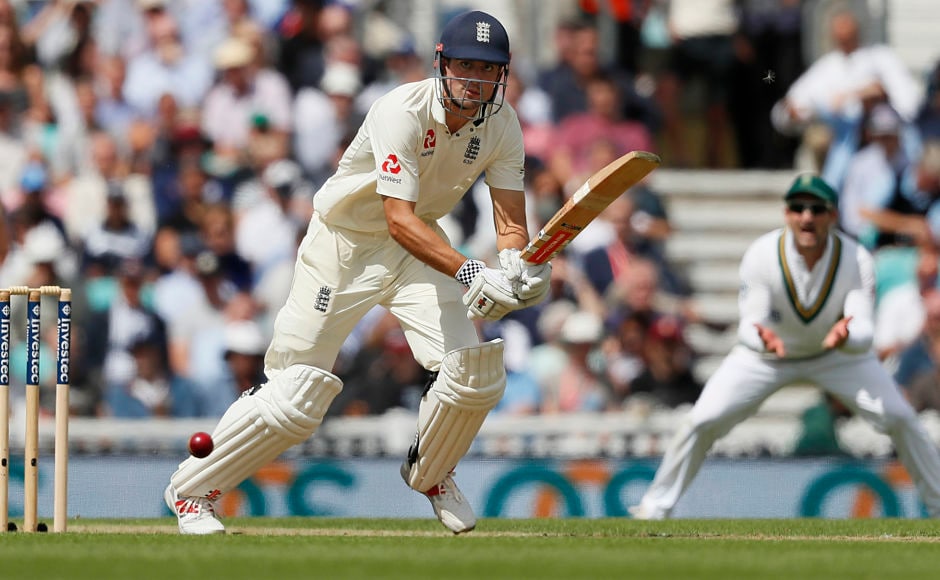 England's Alastair Cook was resolute as wickets tumbled at the other end and remained unbeaten on 82. AP