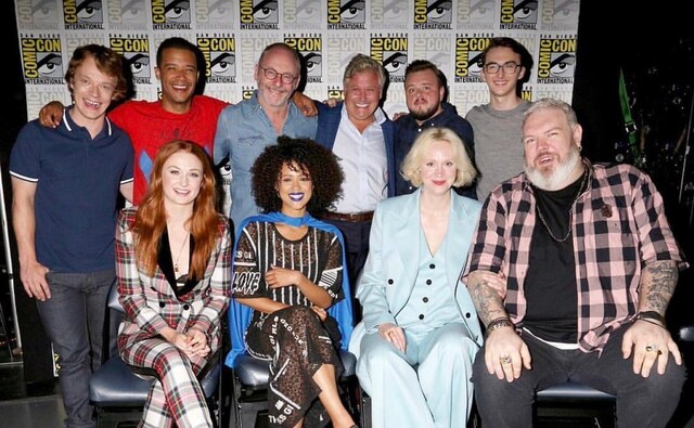 The cast of Game of Thrones at the 2017 San Diego Comic Con. Image from Twitter The cast of Game of Thrones at the 2017 San Diego Comic Con. Image from Twitter