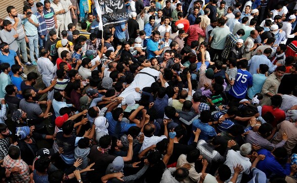 Srinagar tense as thousands attend slain Hizbul militant Sajid Gir's funeral amid pro-freedom chants
