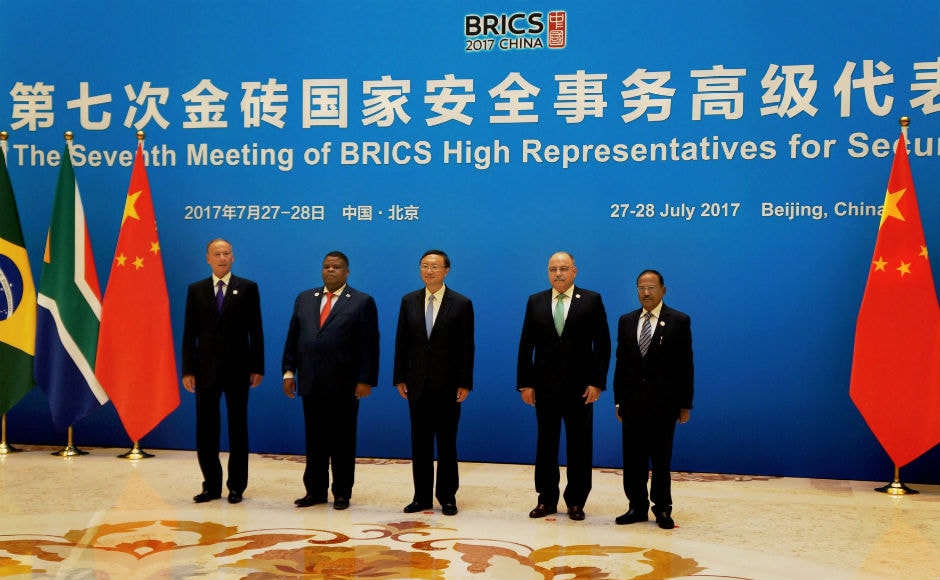 The seventh meeting of BRICS senior representatives on security issues was held in Beijing on 27-28 August. National Security Advisors (NSAs) from India, South Africa, Brazil and Russia attended the meeting. PTI The seventh meeting of BRICS senior representatives on security issues was held in Beijing on 27-28 August. National Security Advisors (NSAs) from India, South Africa, Brazil and Russia attended the meeting. PTI