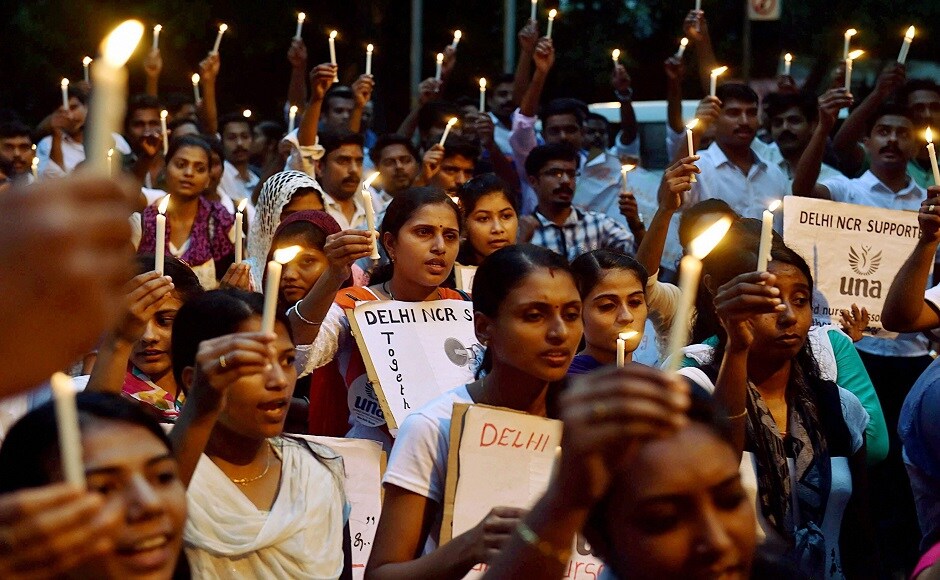 People from various blocks of life participated in the campaign holding candle light march to press for their demands. PTI People from various blocks of life participated in the campaign holding candle light march to press for their demands. PTI