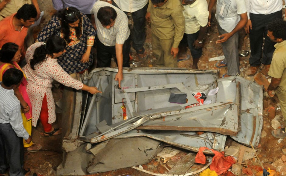 Locals alleged that a local Shiv Sena leader, Sunil Shitap was allegedly carrying out construction work at the ground floor of the building, compromising the safety of the structure. Some people also said that Shitap did not obtain the compulsory no objection certificate from the society but residents did not confront him, owing to his political connections. Firspost/ Sachin Gokhale. Locals alleged that a local Shiv Sena leader, Sunil Shitap was allegedly carrying out construction work at the ground floor of the building, compromising the safety of the structure. Some people also said that Shitap did not obtain the compulsory no objection certificate from the society but residents did not confront him, owing to his political connections. Firspost/ Sachin Gokhale.