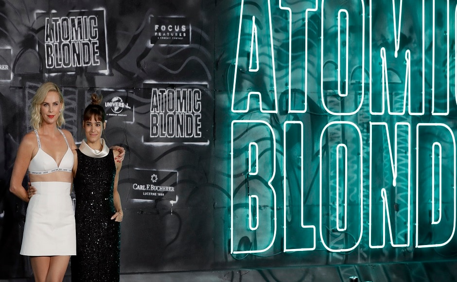 Actress Charlize Theron (left) and actress Sofia Boutella (right) pose for the media as they arrive for the world premiere of the movie Atomic Blonde in Berlin, Germany, Monday, 17 July, 2017. Image via AP/Michael Sohn Actress Charlize Theron (left) and actress Sofia Boutella (right) pose for the media as they arrive for the world premiere of the movie Atomic Blonde in Berlin, Germany, Monday, 17 July, 2017. Image via AP/Michael Sohn