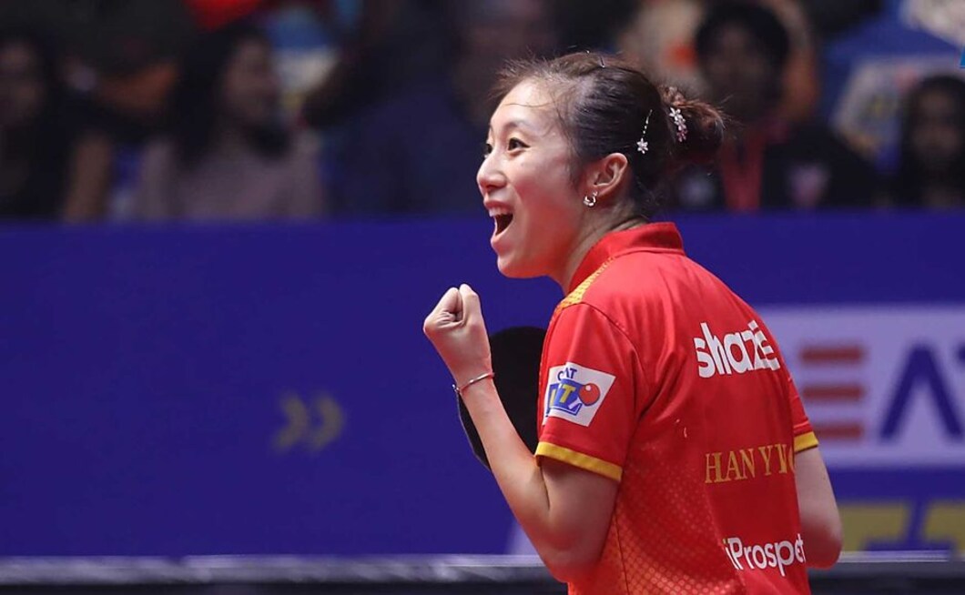 Han Ying won 3-0 in the 2nd match to give the Challengers a 4-2 lead. Image courtesy: Facebook/ @UltimateTableTennis Han Ying won 3-0 in the 2nd match to give the Challengers a 4-2 lead. Image courtesy: Facebook/ @UltimateTableTennis