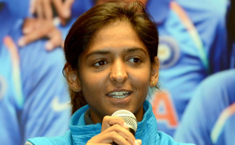 Harmanpreet Kaur happily addresses the media after returning from England. AFP Harmanpreet Kaur happily addresses the media after returning from England. AFP
