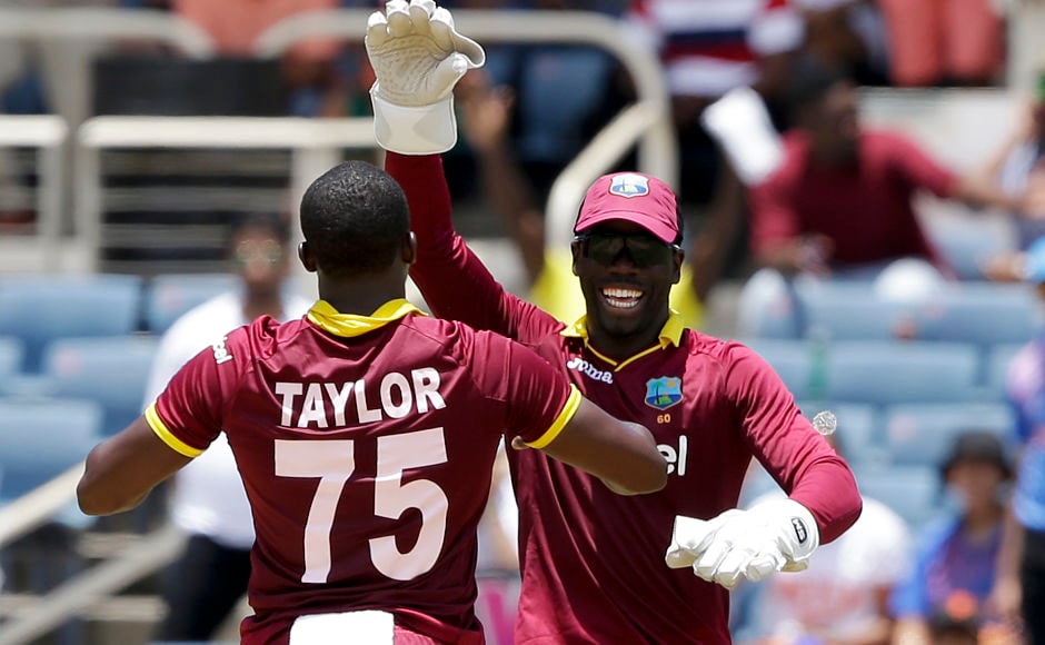 Jerome Taylor struck twice in the 19th over to ensure that India under 200. AP Jerome Taylor struck twice in the 19th over to ensure that India under 200. AP