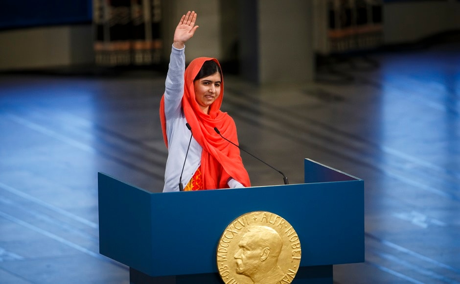 Yousafzai also became the youngest person to to win the Nobel Peace Prize in 2014 at the age of 17. She shared the award with award with Kailash Satyarthi, a child's rights activist. Reuters Yousafzai also became the youngest person to to win the Nobel Peace Prize in 2014 at the age of 17. She shared the award with award with Kailash Satyarthi, a child's rights activist. Reuters