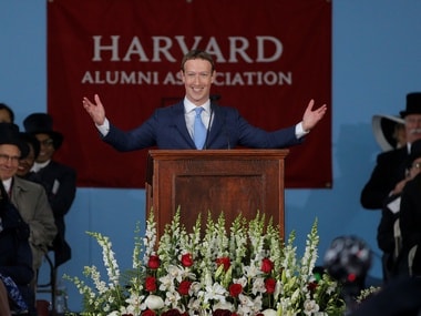Facebook founder Mark Zuckerberg at Harvard. Reuters