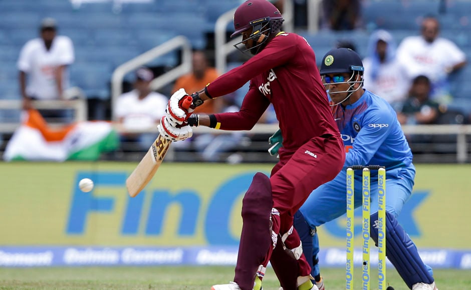 Windies' Marlon Samuels played the perfect second fiddle to the aggressive Evin Lewis. AP Windies' Marlon Samuels played the perfect second fiddle to the aggressive Evin Lewis. AP