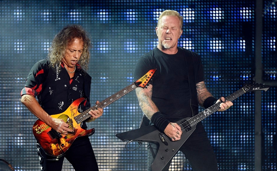 Kirk Hammett, left, and James Hetfield of Metallica. Photo by AP Kirk Hammett, left, and James Hetfield of Metallica. Photo by AP
