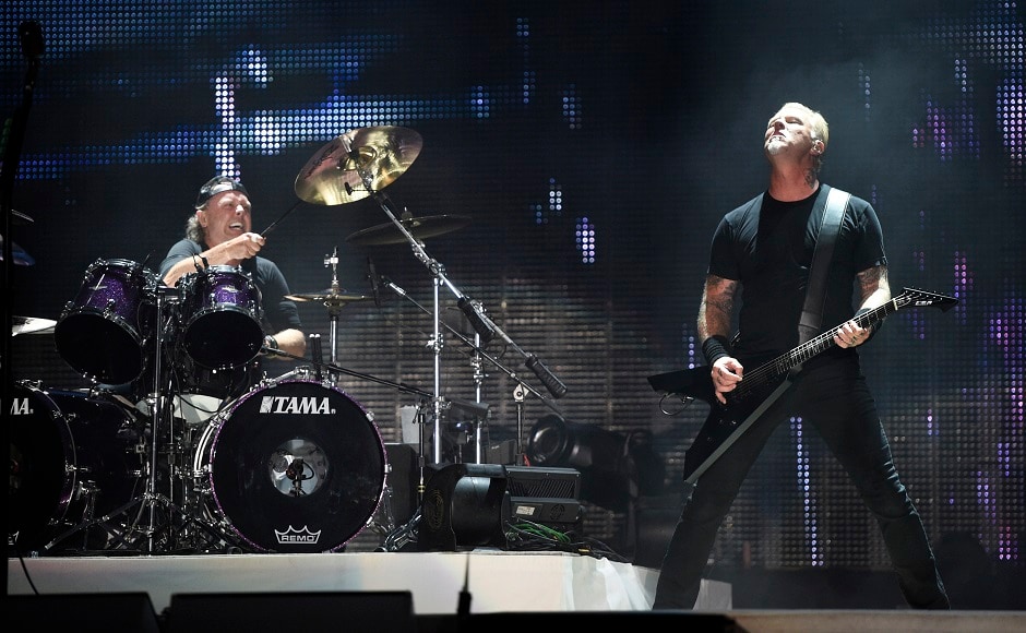 Lars Ulrich, left, and James Hetfield of Metallica. Photo by AP Lars Ulrich, left, and James Hetfield of Metallica. Photo by AP