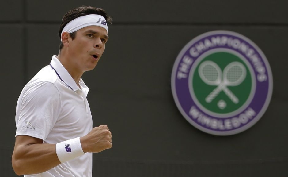 Milos Raonic, last year's runner-up at Wimbledon, advanced to the tournament's second week by beating 25th-seeded Albert Ramos-Vinolas of Spain. AP Milos Raonic, last year's runner-up at Wimbledon, advanced to the tournament's second week by beating 25th-seeded Albert Ramos-Vinolas of Spain. AP