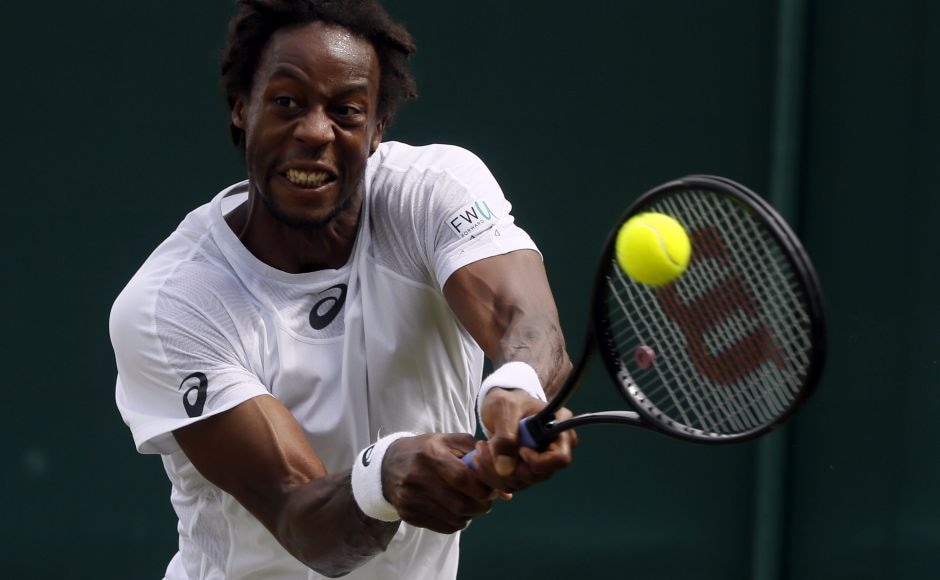 Frenchman Gael Monfils took out the German Daniel Brands 6-3, 7-5, 6-4 in the first round. AP Frenchman Gael Monfils took out the German Daniel Brands 6-3, 7-5, 6-4 in the first round. AP