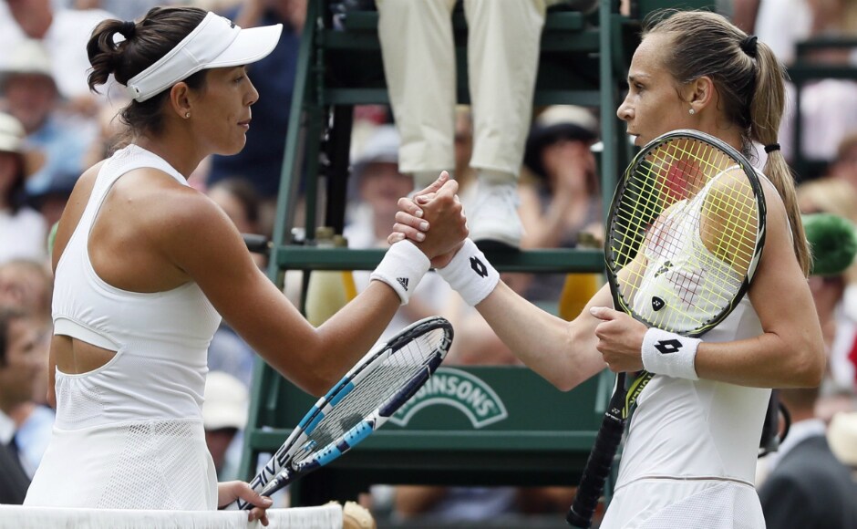 Garbine Muguruza overwhelmed Magdalena Rybarikova in just over an hour. AP Garbine Muguruza overwhelmed Magdalena Rybarikova in just over an hour. AP