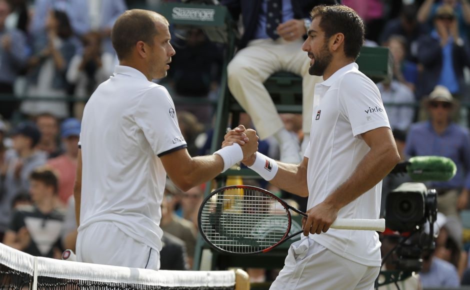 Seventh-seeded Marin Cilic beat Gilles Muller and will face Sam Querrey in the semi-final. AP Seventh-seeded Marin Cilic beat Gilles Muller and will face Sam Querrey in the semi-final. AP