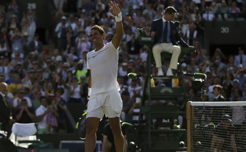 Rafael Nadal had no problems in his 1st round match as he goes pass Australia's John Millman 6-1, 6-3, 6-2. Having won his 10th French Open earlier this year, the No.4 seed has set his eyes on his 3rd Wimbledon. AP Rafael Nadal had no problems in his 1st round match as he goes pass Australia's John Millman 6-1, 6-3, 6-2. Having won his 10th French Open earlier this year, the No.4 seed has set his eyes on his 3rd Wimbledon. AP
