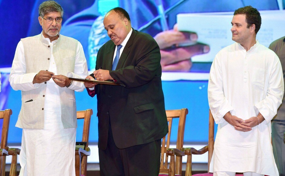 Child rights activist and Nobel laureate Kailash Satyarthi, while speaking at the conference, made an impassioned plea to outlaw the caste system. PTI Child rights activist and Nobel laureate Kailash Satyarthi, while speaking at the conference, made an impassioned plea to outlaw the caste system. PTI
