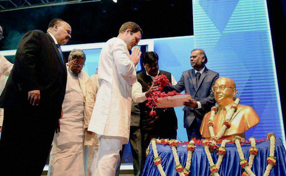 Rahul Gandhi alleged that union government was trying to distort the Constitution, which was drafted by BR Ambedkar, and implement the RSS agenda. PTI Rahul Gandhi alleged that union government was trying to distort the Constitution, which was drafted by BR Ambedkar, and implement the RSS agenda. PTI