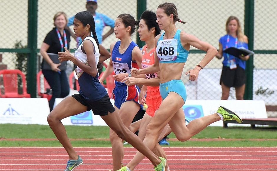 PU Chitra during the first round of the 1500M race at the Asian Athletics Championships. PTI PU Chitra during the first round of the 1500M race at the Asian Athletics Championships. PTI