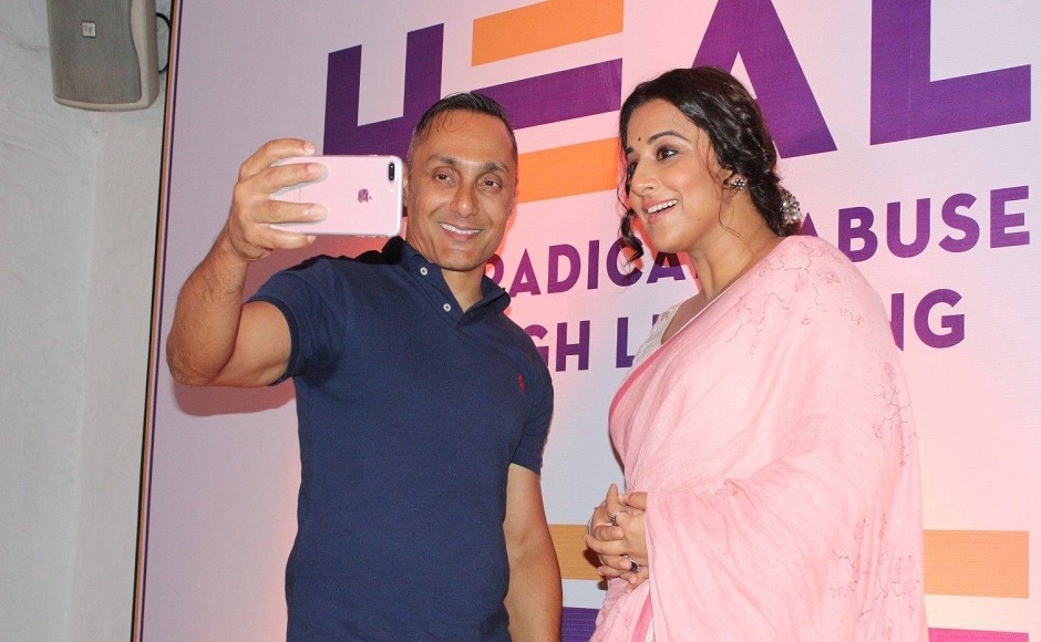 Bose clicking a selfie with Vidya Balan who was present during the launch of Bose's new NGO, HEAL in Mumbai. Image via Facebook Bose clicking a selfie with Vidya Balan who was present during the launch of Bose's new NGO, HEAL in Mumbai. Image via Facebook