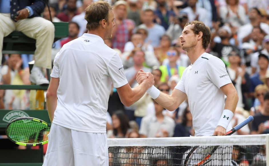 Defending champion Andy Murray was stunned by 24th-seeded Sam Querrey in the Wimbledon quarterfinals on Wednesday. Reuters Defending champion Andy Murray was stunned by 24th-seeded Sam Querrey in the Wimbledon quarterfinals on Wednesday. Reuters