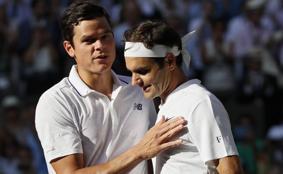 Seven-time champion Roger Federer beat Milos Raonic in the quarter-final. Raonic had beaten Federer in the semifinals last year. AP Seven-time champion Roger Federer beat Milos Raonic in the quarter-final. Raonic had beaten Federer in the semifinals last year. AP
