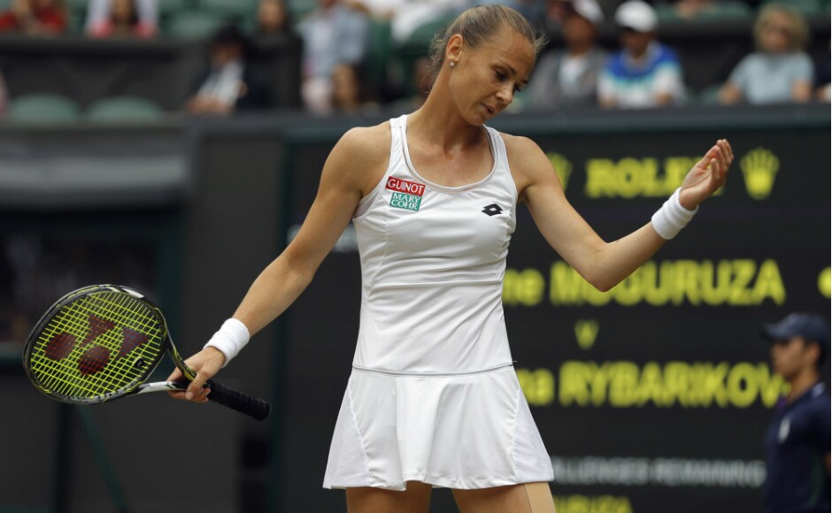 Even though Magdalena Rybarikova entered the semi-final having won 18 of her past 19 grass-court matches, she could not handle Muguruza's powerful groundstrokes. AP Even though Magdalena Rybarikova entered the semi-final having won 18 of her past 19 grass-court matches, she could not handle Muguruza's powerful groundstrokes. AP